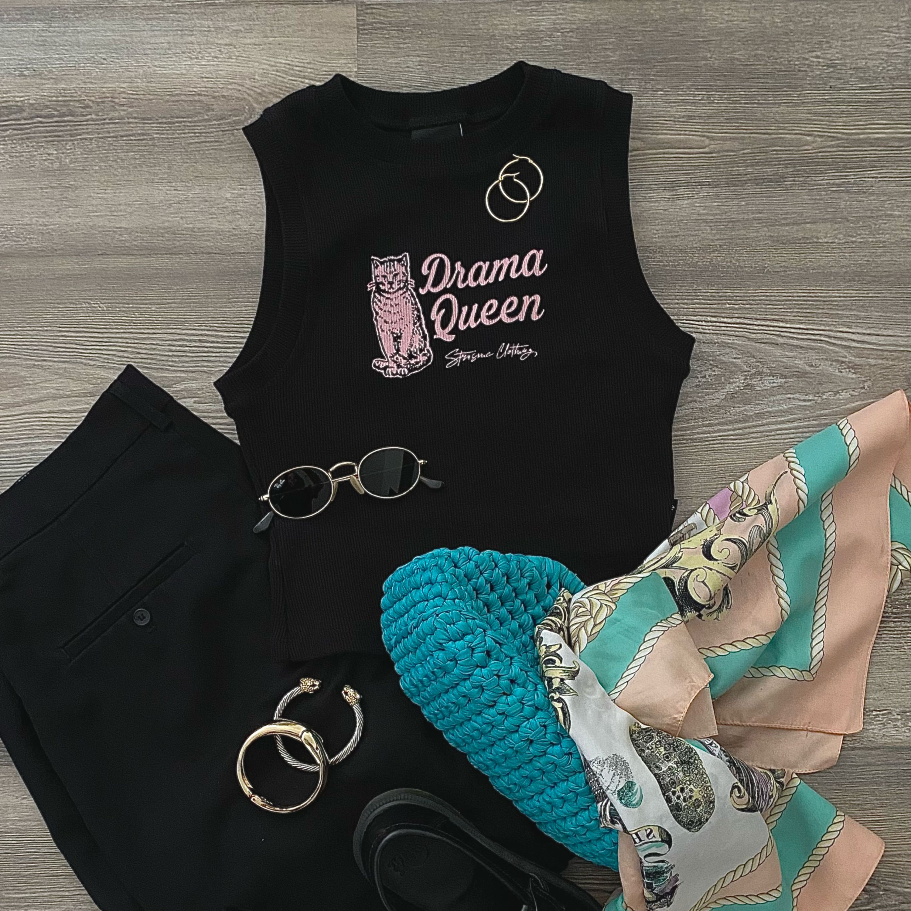 "Cute - Blind Love - Baddie Soup - Drama Queen" Crop Top